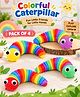 Fiddlerz Slug Fidget Toy 3D Rainbow Wiggly Caterpillar Toy for Kids Articulated Stress Relief Sensory Toy for Kids and Adults- Pack of 4