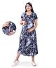Mamma's Maternity Rayon Short Sleeves Marble Printed Maternity Dress With Nursing Access - Light Grey