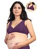 Zelena Modal Non-Wired Maternity Padded Nursing Bra - Purple