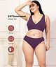 Zelena Modal Padded Maternity Feeding Bra & Panty Set - Purple