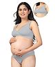 Zelena Modal Padded Maternity Feeding Bra & Panty Set - Grey