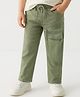 Babyhug Denim Full Length Washed Jeans With Stretch - Olive Green