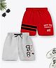 Trampoline Cotton Blend Pack Of 2 Typography Printed Shorts - Red & Grey