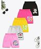 Trampoline Cotton Blend Pack Of 5 Teddy & Flower Printed Shorts - Multi Colour