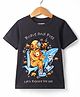 Under Fourteen Only Cotton Half Sleeves Fish Printed Tee - Black