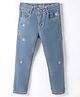 Under Fourteen Only Denim Floral Embroidered Jeans - Blue