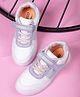Asian Colour Blocked LED Sneaker Shoes With Velcro Closure - White & Pink