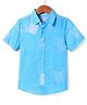 Under Fourteen Only Rayon Half Sleeves Checked & Floral Printed Shirt - Blue