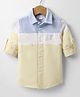 Under Fourteen Only Full Sleeves Cut & Sew Brand Name Printed Shirt - Yellow