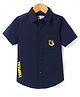 Under Fourteen Only Cotton Half Sleeves Beach Theme Printed Shirt - Navy Blue