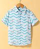 Under Fourteen Only Rayon Half Sleeves Fish Printed Shirt - Green