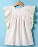Under Fourteen Only Cotton Sleeveless Frill Detailed Solid Dress - Off White