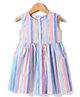 Under Fourteen Only Cotton Sleeveless Striped Shirt Dress - Multi Colour