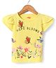 Under Fourteen Only Cotton Half Sleeves Typography Printed Top - Yellow