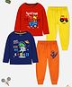 Trampoline Cotton Blend Knit Pack Of 2 Full Sleeves Tractor & Space Theme Printed Night Suits Set - Multi Colour