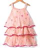 Under Fourteen Only Sleeveless Floral Printed Layered Dress - Peach