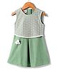 Under Fourteen Only Sleeveless Mesh Detailed Floral Applique Dress - Green