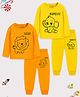 Trampoline Cotton Blend Knit Pack Of 2 Full Sleeves Baby Animals Printed Night Suits Set - Yellow & Orange