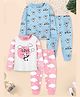 Trampoline Cotton Knit Pack Of 2 Full Sleeves Koala Bear & Panda Printed Night Suits Set - Sky Blue & Pink