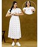 True Shape Half Sleeves Hearts Printed Maternity Gown With Nursing Access - Pink