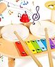 YAMAMA Wooden Toys For Kids Wooden Musical Instrument Table Toys Includes Drums Xylophone Cymbal And Bells Multi Instrument Toys For Babies And Toddlers Percussion Music Combination Kids Toys - Muitcolor