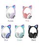 YAMAMA Cat Ear Headphone New Cute Fashion Wireless Music Gaming Headsets Meow Headphones With Lights USB Rechargeable Wireless Bluetooth Headphones Gaming Earphones Gaming Headphones For Kids Adults  (Pack of 1  Color May Vary)