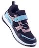 Pine Kids Velcro Closure Sports Shoes with Stripes - Black & Gold