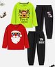 Trampoline Cotton Blend Pack Of 2 Full Sleeves Christmas Theme Printed Night Suit Set - Multi Colour