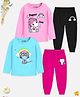 Trampoline Cotton Blend Knit Pack Of 2 Full Sleeves Unicorn & Cats Printed Night Suit Set - Multi Colour