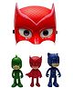 NEGOCIO Mask Set with 3 Super Hero for boys| PJ Face Mask Set with Toy for kids- PACK OF 1- COLOR MAY VARY