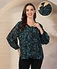 Zelena  Three Fourth Sleeves Printed Maternity Zipless Feeding Top With Nursing Access - Green