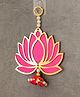 RR Crafts Velvet Handmade Wall Decor Lotus (08 Pcs- Pink) with Jhumki Style Hanging for Home Decor,Diwali Decor,Wedding and All Festival Decor | Lotus Hangings for Home Decoration