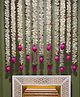 RR Crafts Lotus Hanging 7 Pcs for Temple Decor for Stage Decor Handmade Wall Decoration Hanging for Home Decor,Diwali & Festival Decor 48 inch Each Set of 7 pcs