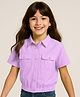Pine Kids Poplin Woven Half Sleeves Solid Color Top - Lavender