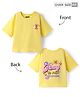 Pine Kids Cotton Knit Half Sleeves Drop Shoulder T-Shirt With Its Ok To Rest Print - Yellow