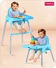 Babyhug Highchair & Small Feeding Chair | Removable Feeding Tray | Adjustable Footrest | Safety Harness | Anti-skid Base| Easy Assembly | Sturdy and Durable - Blue