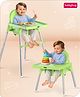 Babyhug Highchair and Small Feeding Chair| Removable Feeding Tray| Adjustable Footrest| Safety Harness| Anti-skid Base| Easy Assembly| Sturdy and Durable - Green