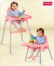 Babyhug Highchair and Small Feeding Chair | Removable Feeding Tray | Adjustable Footrest| Safety Harness | Anti-skid Base| Easy Assembly | Sturdy and Durable - Pink