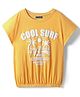 Pine Kids Cotton Knit Half Sleeves T-Shirts with Beach Theme Print - Yellow