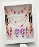 Lime By Manika Floral Designed Pearls Embellished Combo Set - Pink & Purple