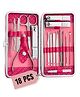 Gleva 18 Pieces Stainless Steel Manicure Kit, Nail Cutter Set Manicure Pedicure Set with Leather Travel Case (Dark Pink)
