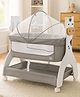 Mee Mee Cradle with Swing for Babies With Lockable Wheels & Mattress for 0-18 Month Infants| Carries Upto 15kgs (Grey)