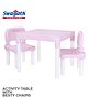 Swagath furniture Activity Plastic Kids Table with 2 Besty Plastic Kids Chair (Finish Color -Blue, DIY(Do-It-Yourself))