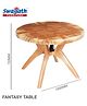 Swagath furniture 4 Seater Fantasy Plastic Cross leg Dining Table for Home ,Garden, Cafeteria  (Finish Color -Sandalwood, DIY(Do-It-Yourself))