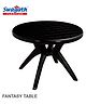 Swagath furniture 4 Seater Fantasy Plastic Cross leg Dining Table for Home, Garden, Cafeteria  (Finish Color-Black, DIY(Do-It-Yourself))