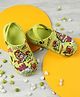 LIBERTY Boom Text Designed & Bear Applique Detailed Perforated Clogs - Parrot Green