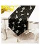 STITCHNEST Black Marble Printed Polycotton Table Runners With Tassel