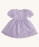 Pantaloons Junior Half Puffed Sleeves Floral Sequin Embellished Dress - Lavender