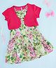 Pantaloons Junior Half Sleeves Floral Printed Dress With Jacket - Multi Colour