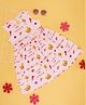 Pantaloons Junior Cotton Sleeveless Floral & Animals Printed Dress - Pink